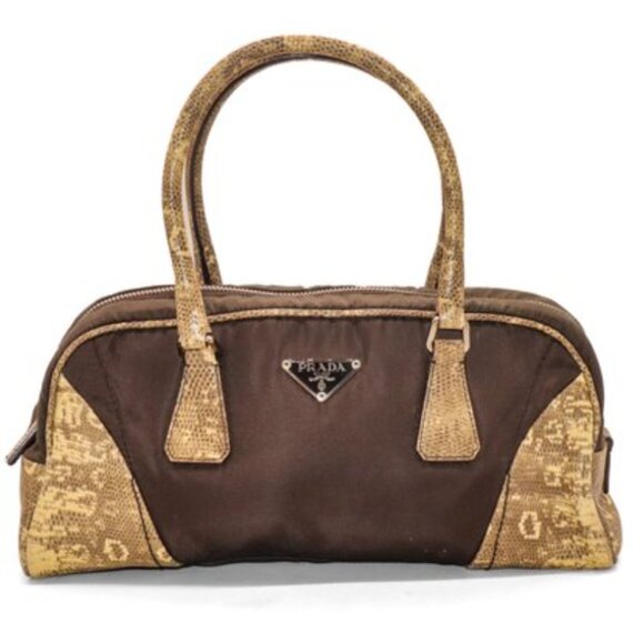 PRADA Leather-Trimmed Handbag - Picture 1 of 11